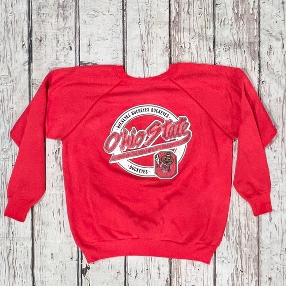 Vintage 80s Ohio State Buckeyes NCAA College Champion Red 1980s Sweatshirt - Picture 1 of 7